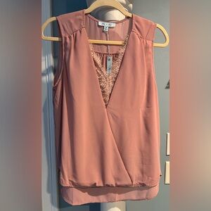 She + Sky Mauve Sleeveless Wrap Blouse